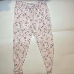 Pink snowman pajama pants size medium